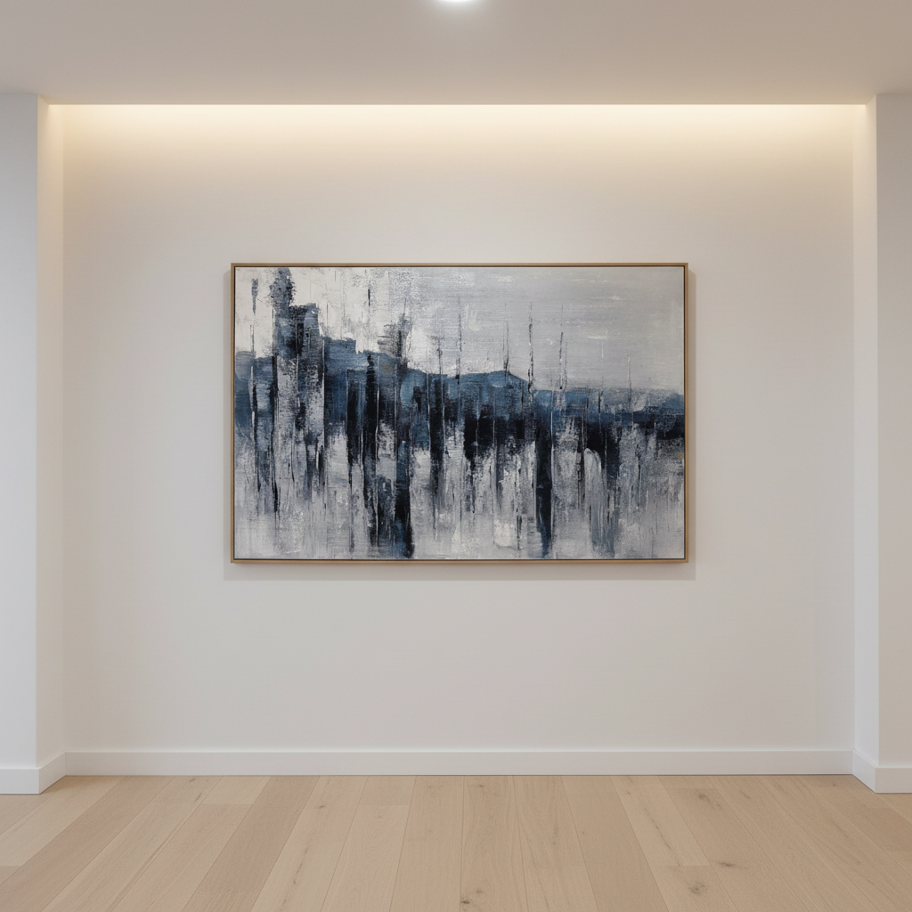 Framed Abstract Vertical Oil Painting Wall Art – 80 × 120 cm