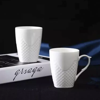 6Pcs White Ceramic Cups