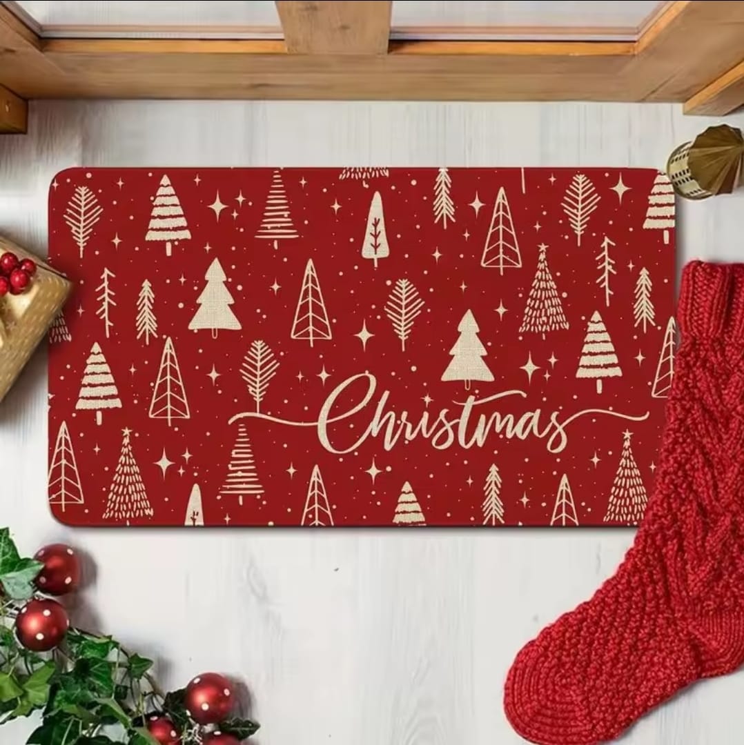 50 × 80cm Christmas Rubber Anti Slip Entryway Door Mat