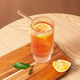 6 Pcs  Ribbed Crystal Glass