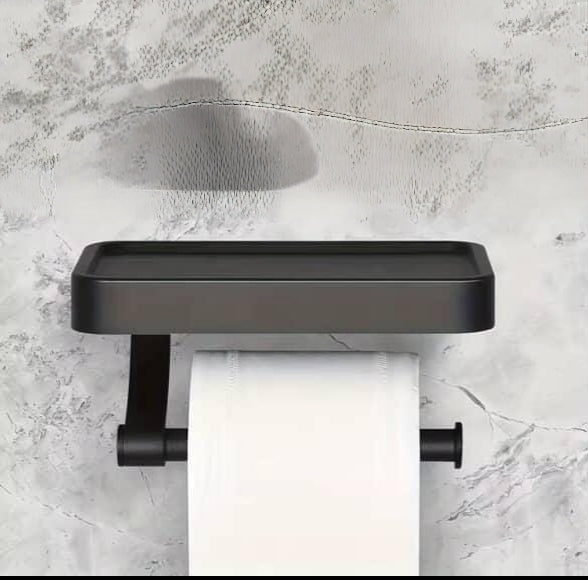 Stainless Steel Toilet Paper Holder With Shelf