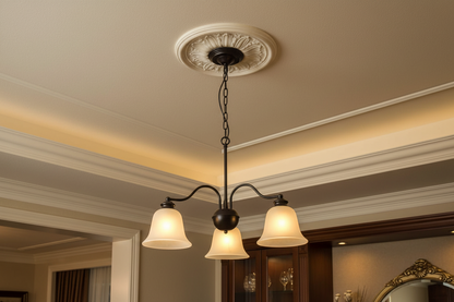 Black Chandelier – 3XE27 with Frosted Glass Shades-PL 1145-03-BK