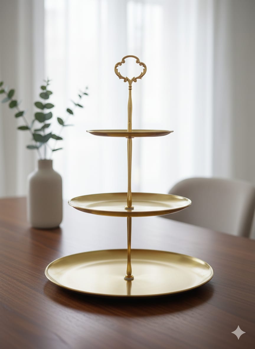 Gold steel Cake Stand 3 Layer