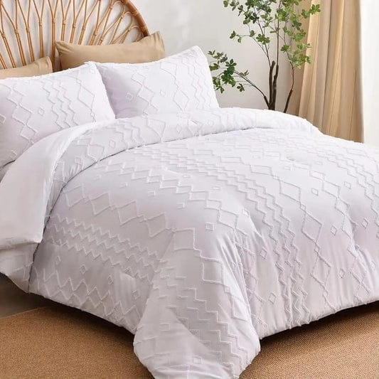 Luxury tufted wave microfiber duvet cover set with bedsheet and pillowcases