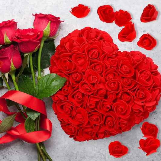 25cm heart-shaped artificial rose arrangement for romantic gifts and decoration