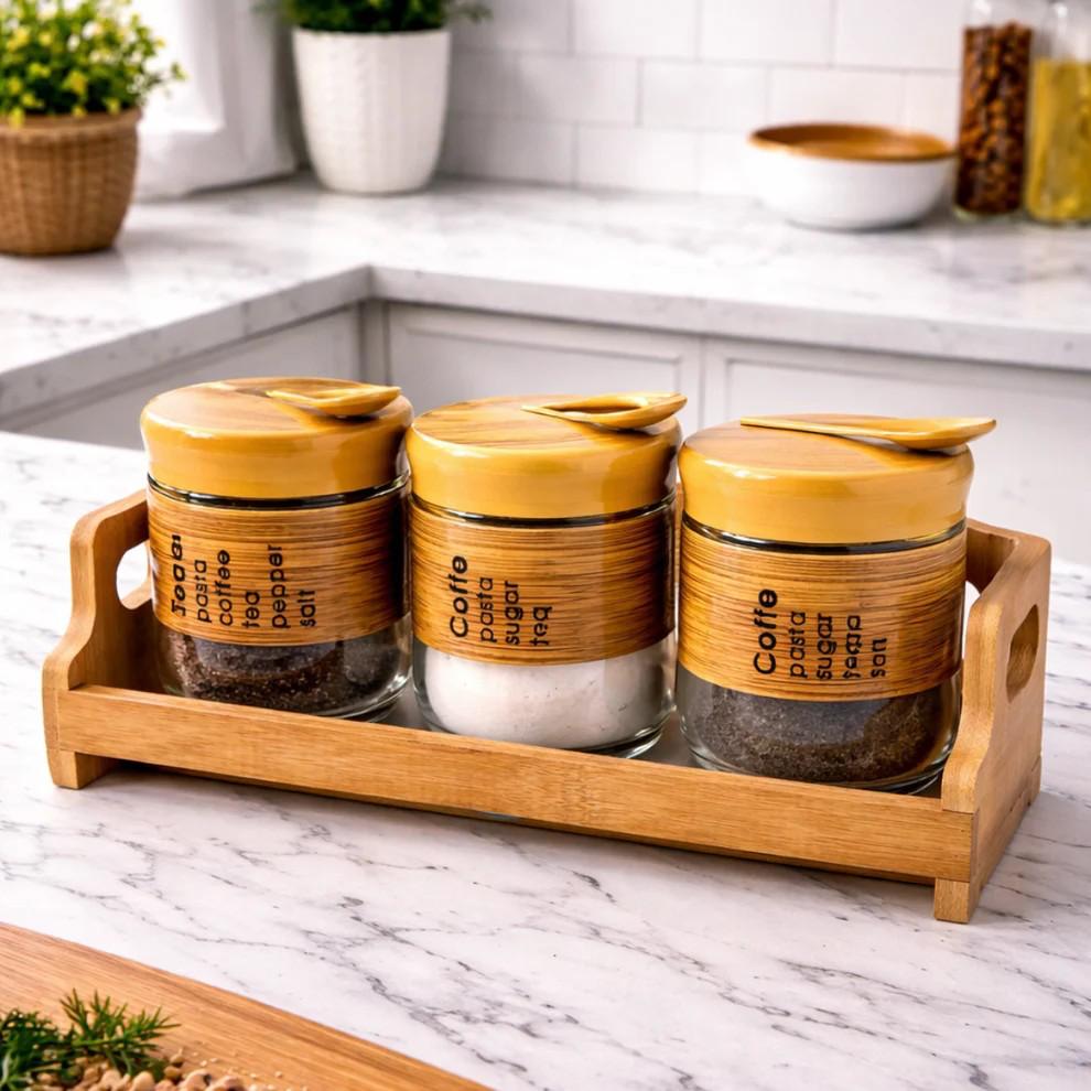 3Pcs Glass Dish Jar