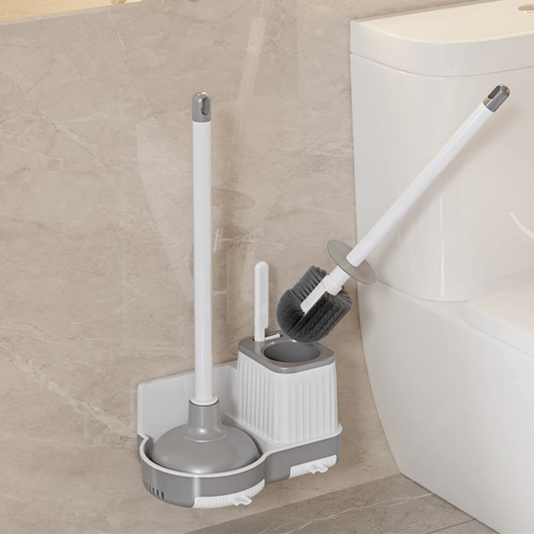 3 in 1 Toilet Brush & Plunger Set