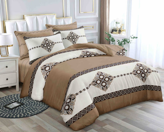 4-piece binded duvet set with duvet, bedsheet, and two pillowcases in size 6×7