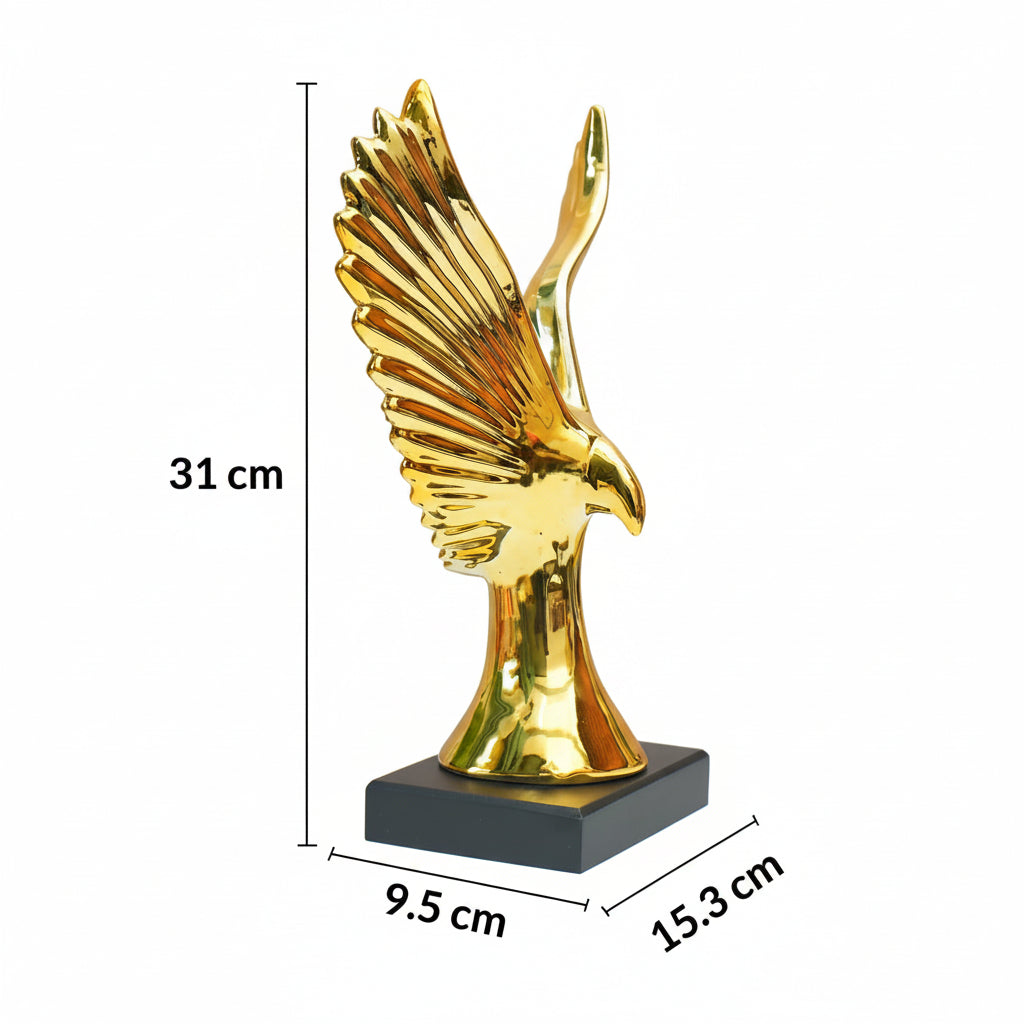 Gold Ceramic Flying Eagle Sculpture Decorative Figurine