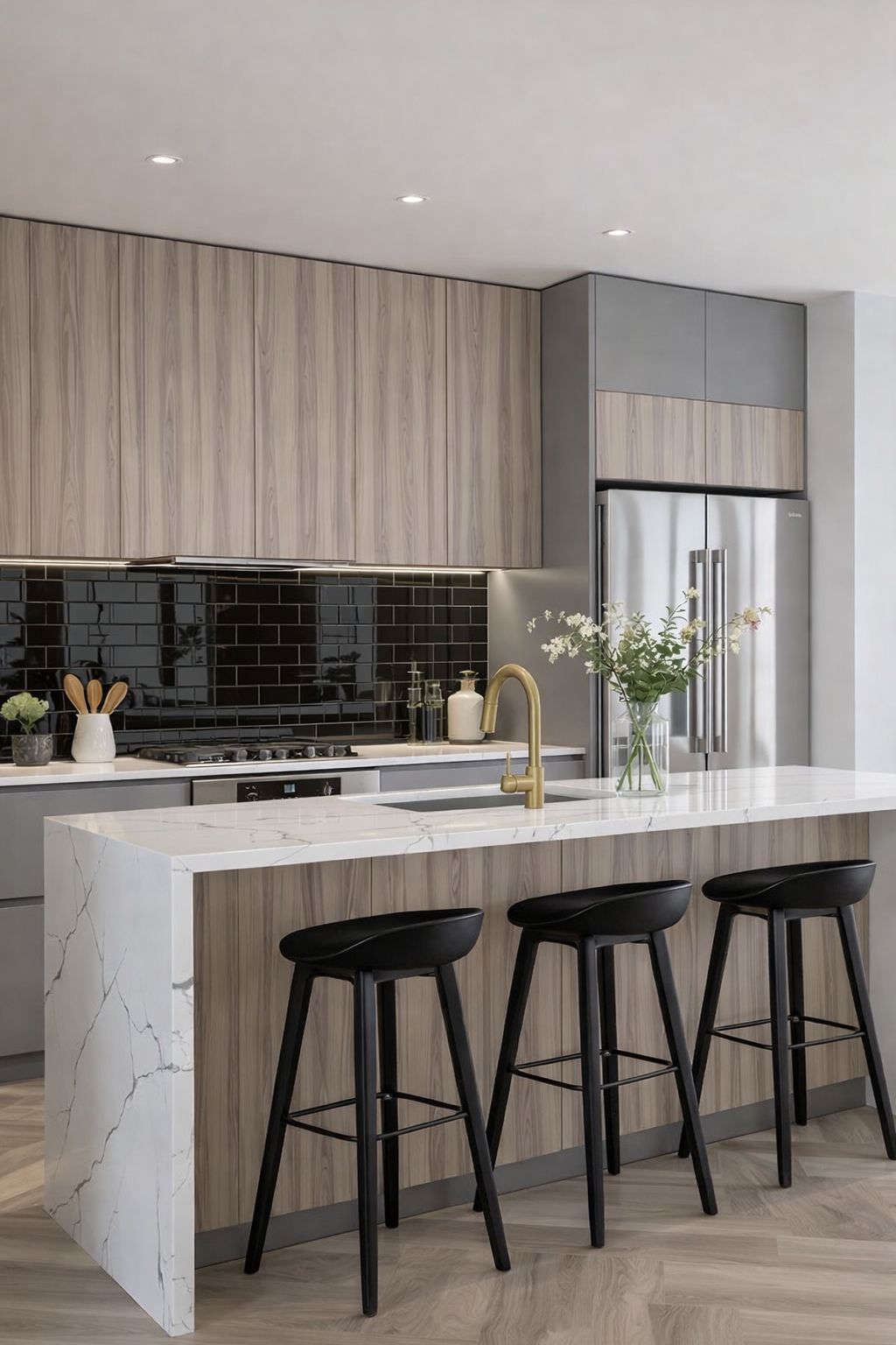 High quality bar stools in white and black with a modern elegant design