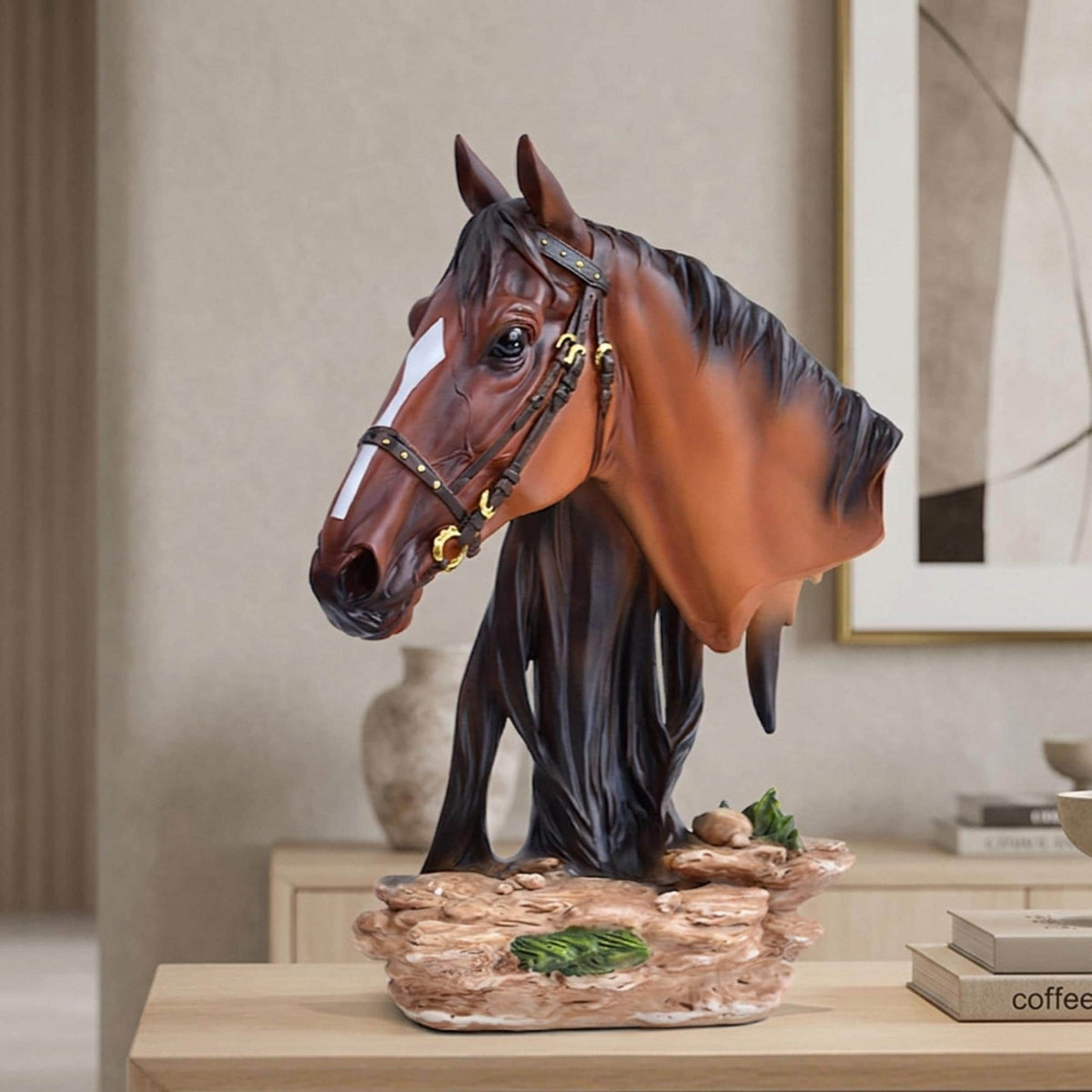 33cm Tall Horse Head Statue