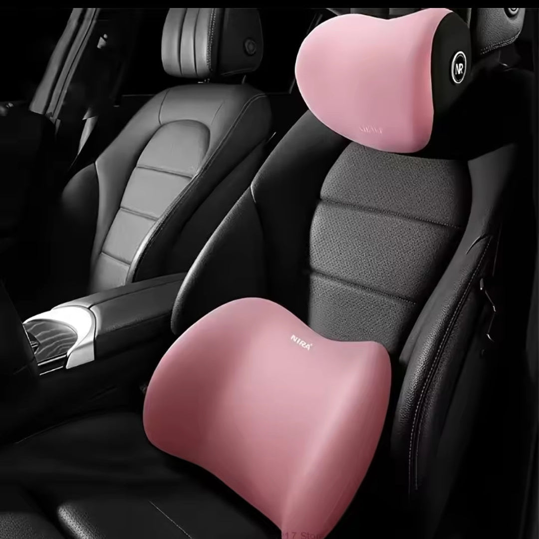 2 Piece Car Headrest & Lumbar Support Pillow Set