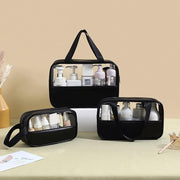 Multipurpose travel toiletry and cosmetic organizer, compact portable bag for toiletries and personal care items. 