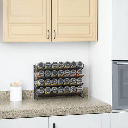 28 Piece Glass Spice Jar Set With Rack