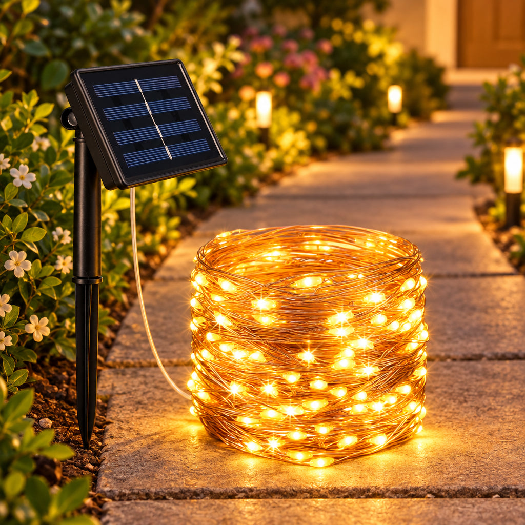 Gemelli Collections Solar Fairy String Lights 32m 300 LED 8 Modes outdoor garden patio balcony Christmas decoration