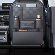 Premium Car Back Seat Organizer 60x43cm – Waterproof Leather Multi Pocket Storage with Cup Holders and Tissue Holder