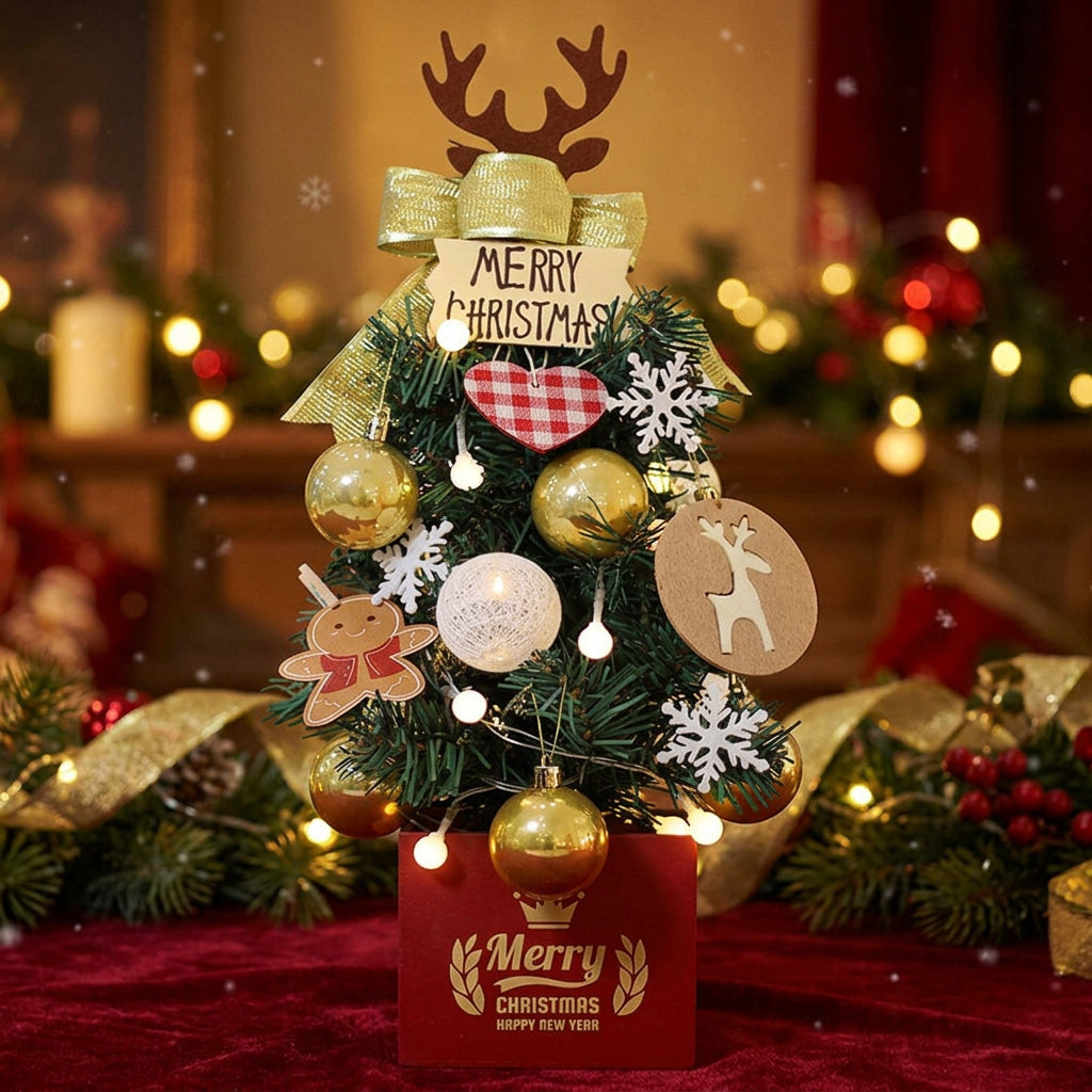 45cm Desktop Christmas Tree with LED Lights and Accessories
