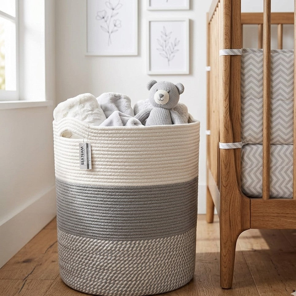 Cotton Rope Basket Storage Organizer