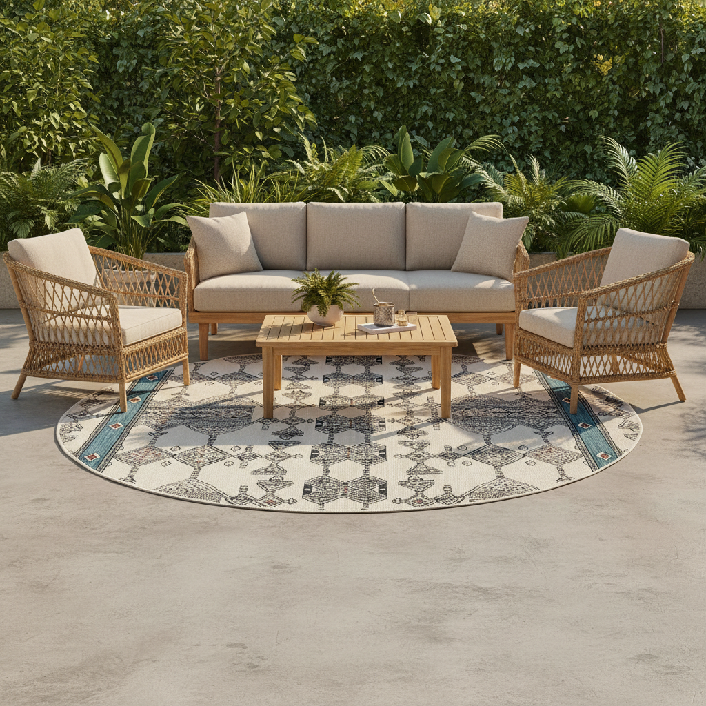 Round Outdoor Polypropylene Rug