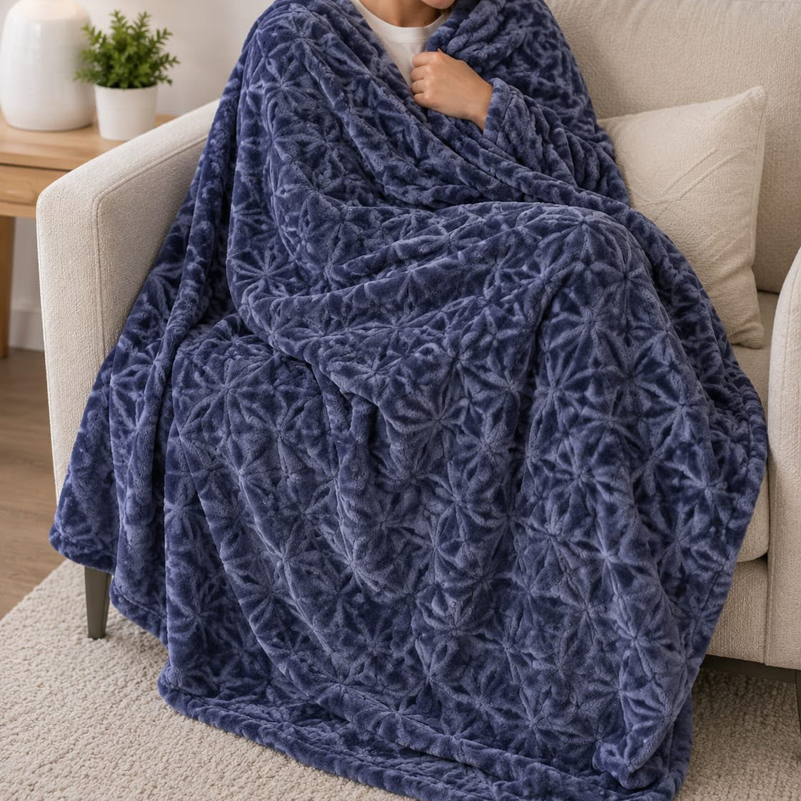 Textured Fleece Blanket 200 × 230 cm