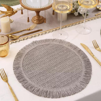 6 Piece Nordic Tassel Woven Table Mat Set
