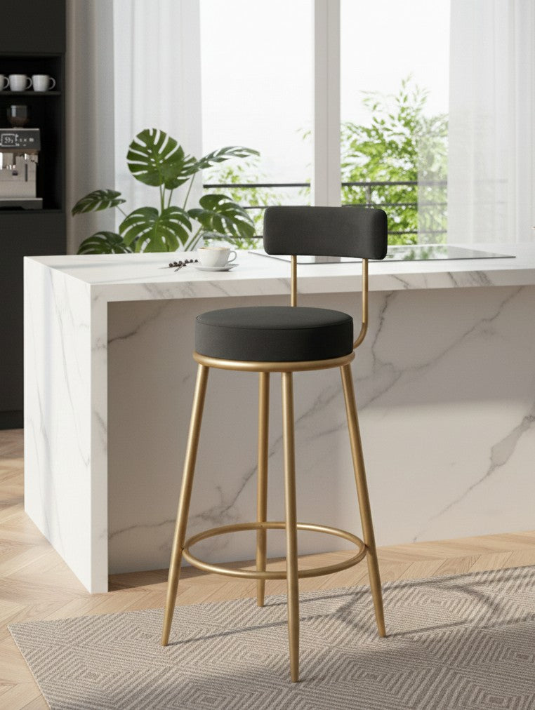 Modern barstools in white and black for home bar or kitchen seating