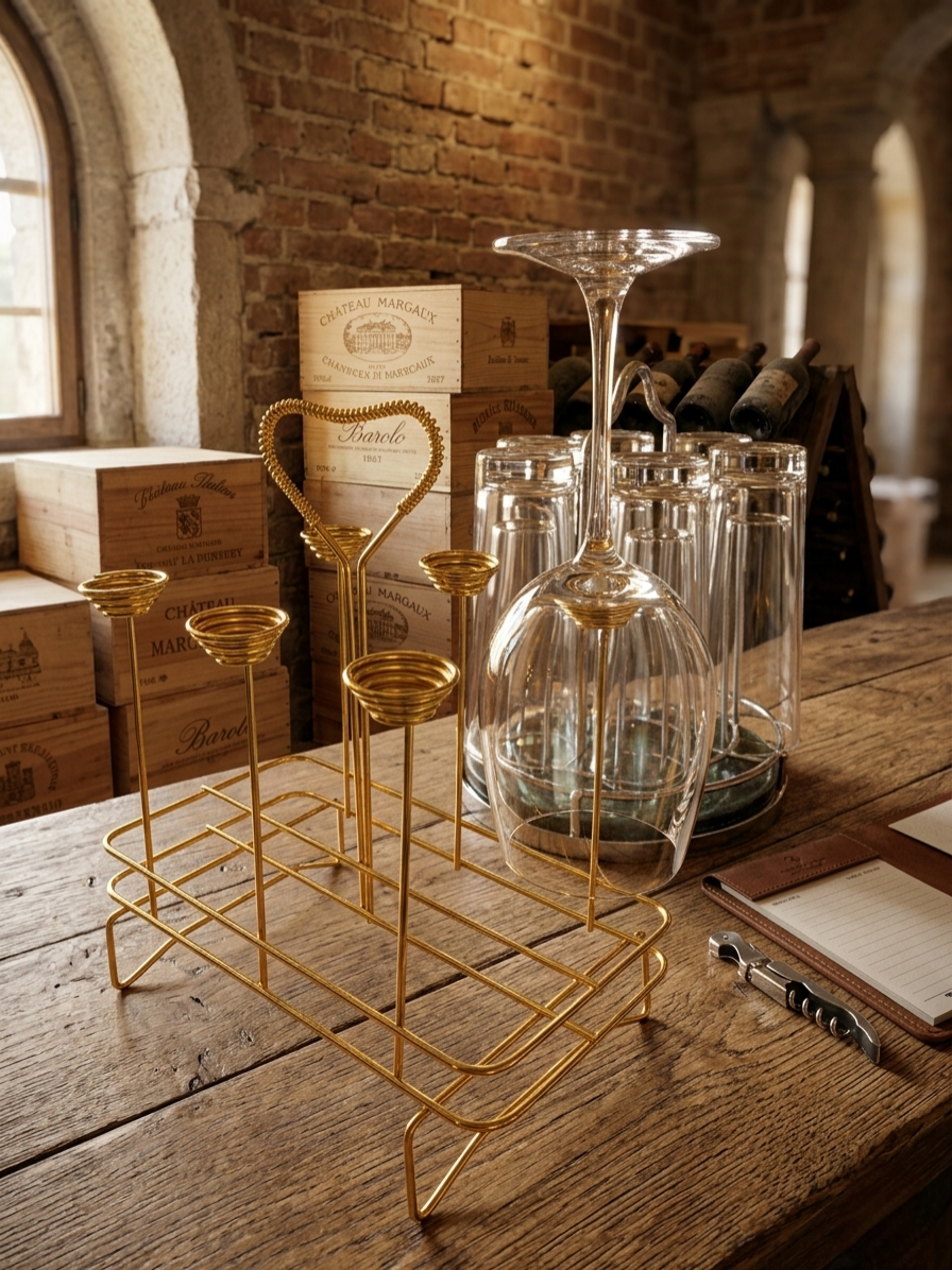 Durable glass holder for organizing and storing drinking glasses