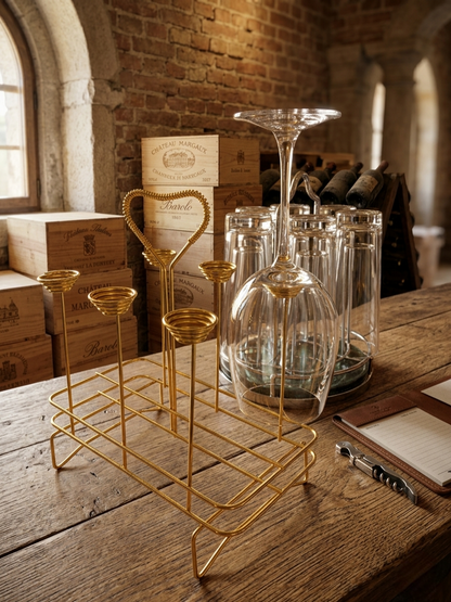 Durable glass holder for organizing and storing drinking glasses