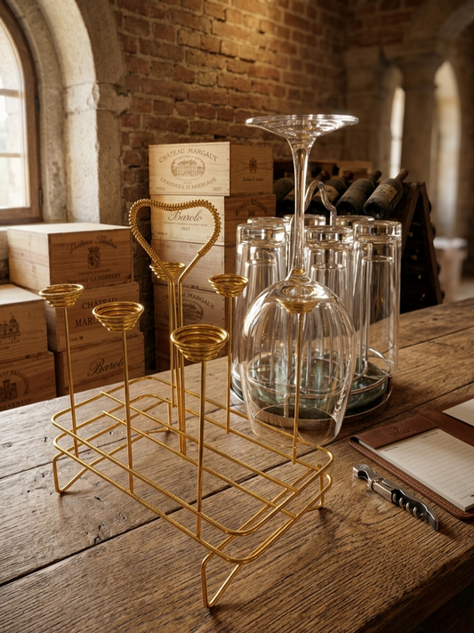 Durable glass holder for organizing and storing drinking glasses