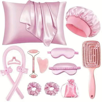 13pcs Satin Silk Beauty Sleep Set