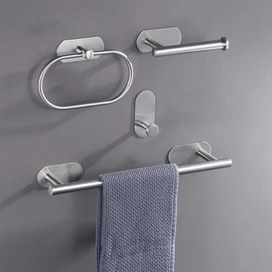 4Pcs Stainless Steel Bathroom Organizer Set