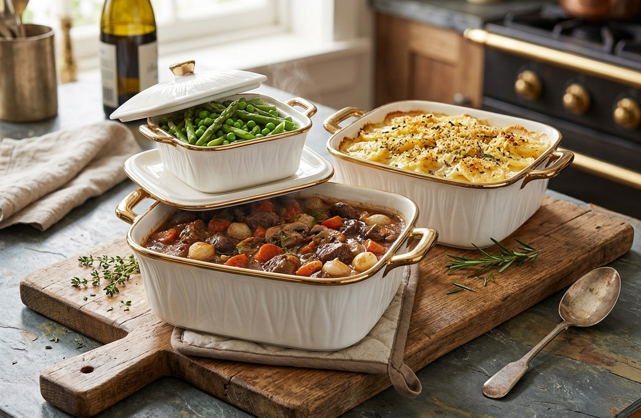3-Piece Ceramic Casserole Pot Set