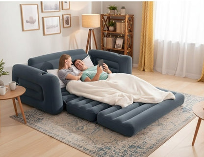 3 seater Intex inflatable pull-out sofa with extendable design and free electric pump