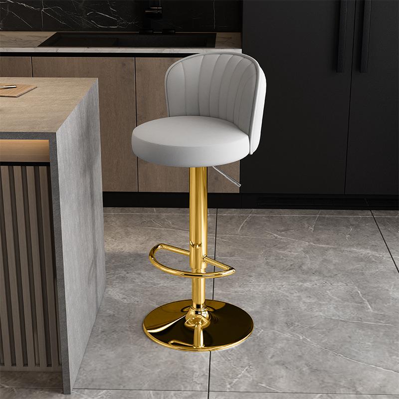 Leather Bar Chairs Nordic Kitchen Metal High Stools