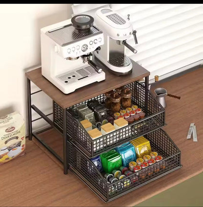 Kitchen Countertop Storage Rack with Drawers