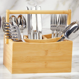 Bamboo Countertop Kitchen Cutlery Organizer