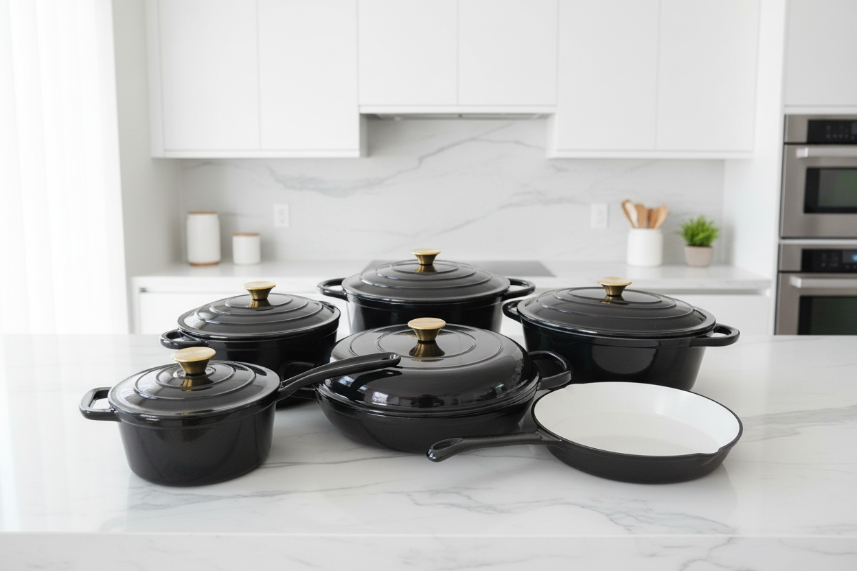Enamel Cast Iron Cooking Pots Set