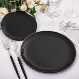 6Pcs Black With White Rim Dinner Plates