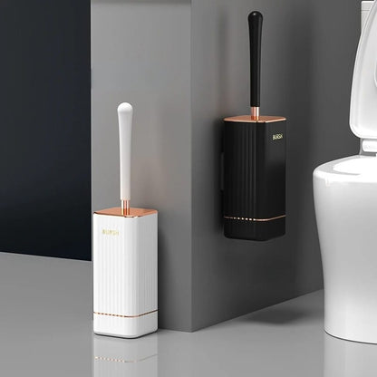 Toilet brush with wall-mounted holder
