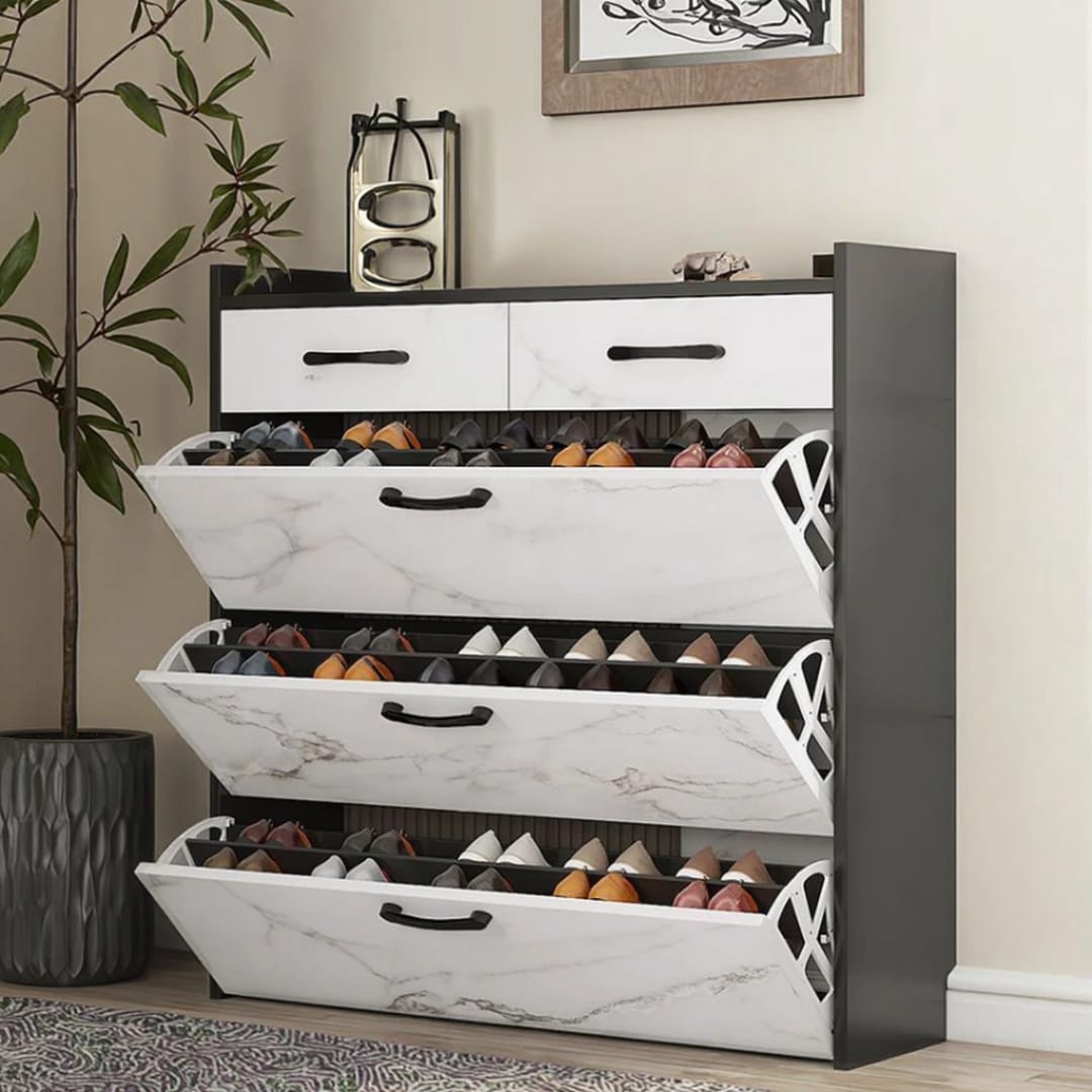 Bucket Flip Double Layered Shoe Rack