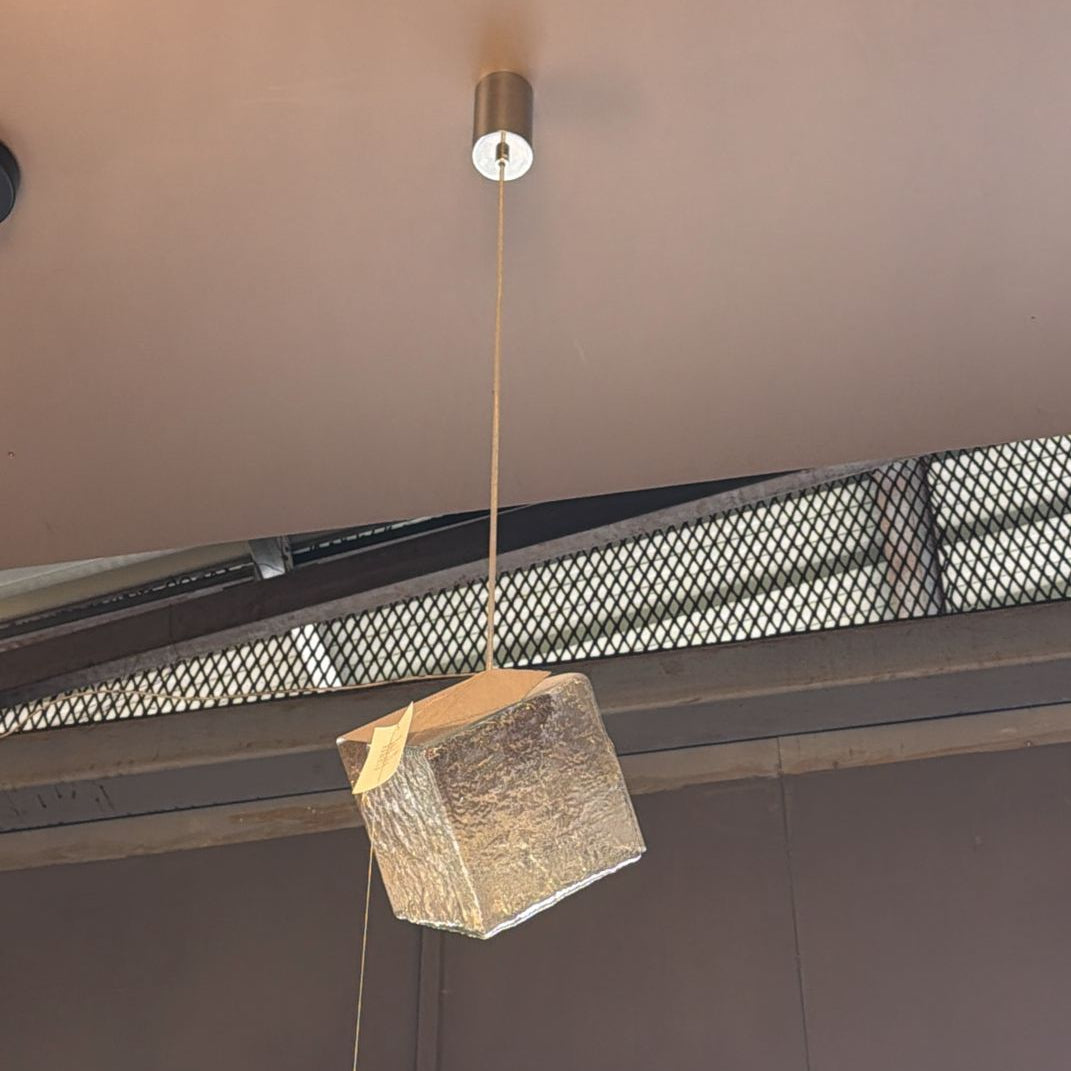Ice Box Pendant Lamp With  Sheet/Clear Glass Shade