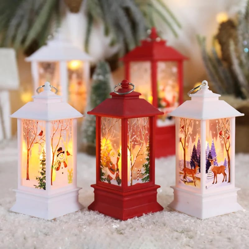 Santa Claus Christmas Lantern with LED Lights