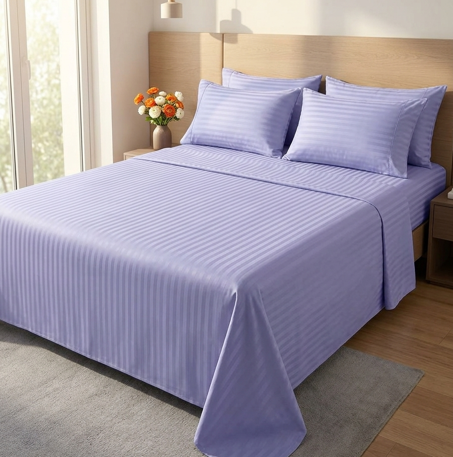 Striped Cotton Bedsheet Set 6*7