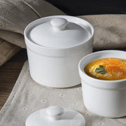 White ceramic round sugar dish and stew pot 500ml serving bowl for soup sugar sauces condiments hotels restaurants and home dining.