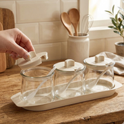 3 Piece Glass Canister Seasoning Set