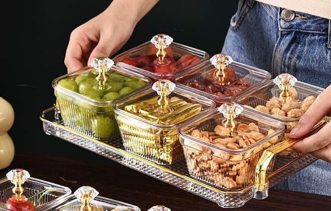 Dessert Snack Set Of 7 With acrylic Tray