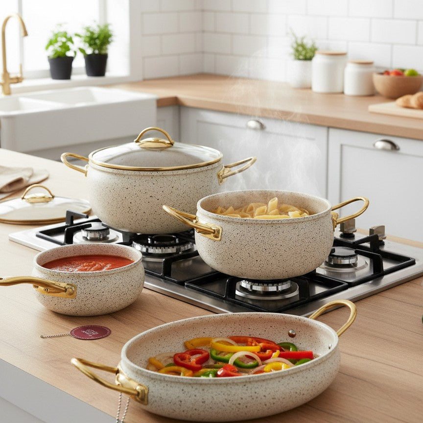 9-Piece Granite Coating Kitchen Cookware Set