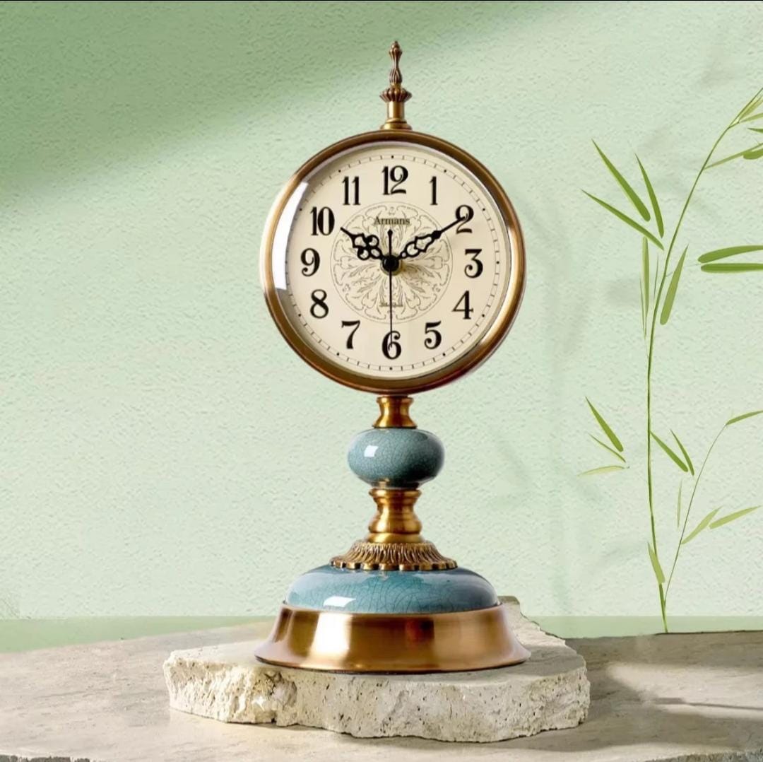 Retro desktop Armens clock vintage style decorative tabletop timepiece for home and office décor use 