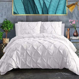Pinch Pleat Cross Pintuck Duvet Cover Set