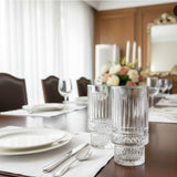 6Pcs Ribbed Highball Glass Set